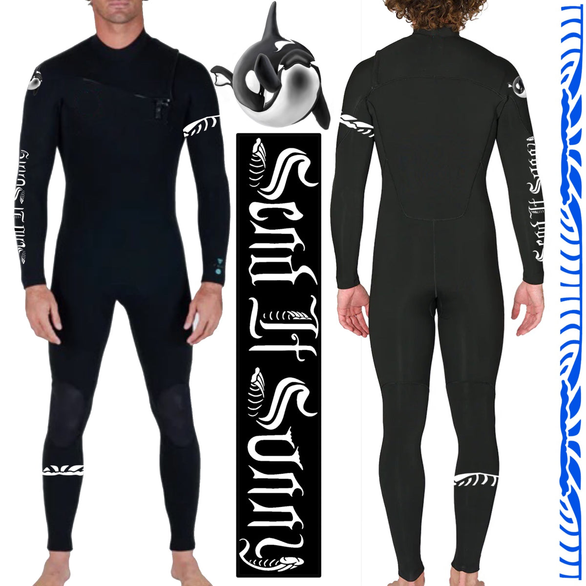 Orca Full Surf Wetsuit design mockup
