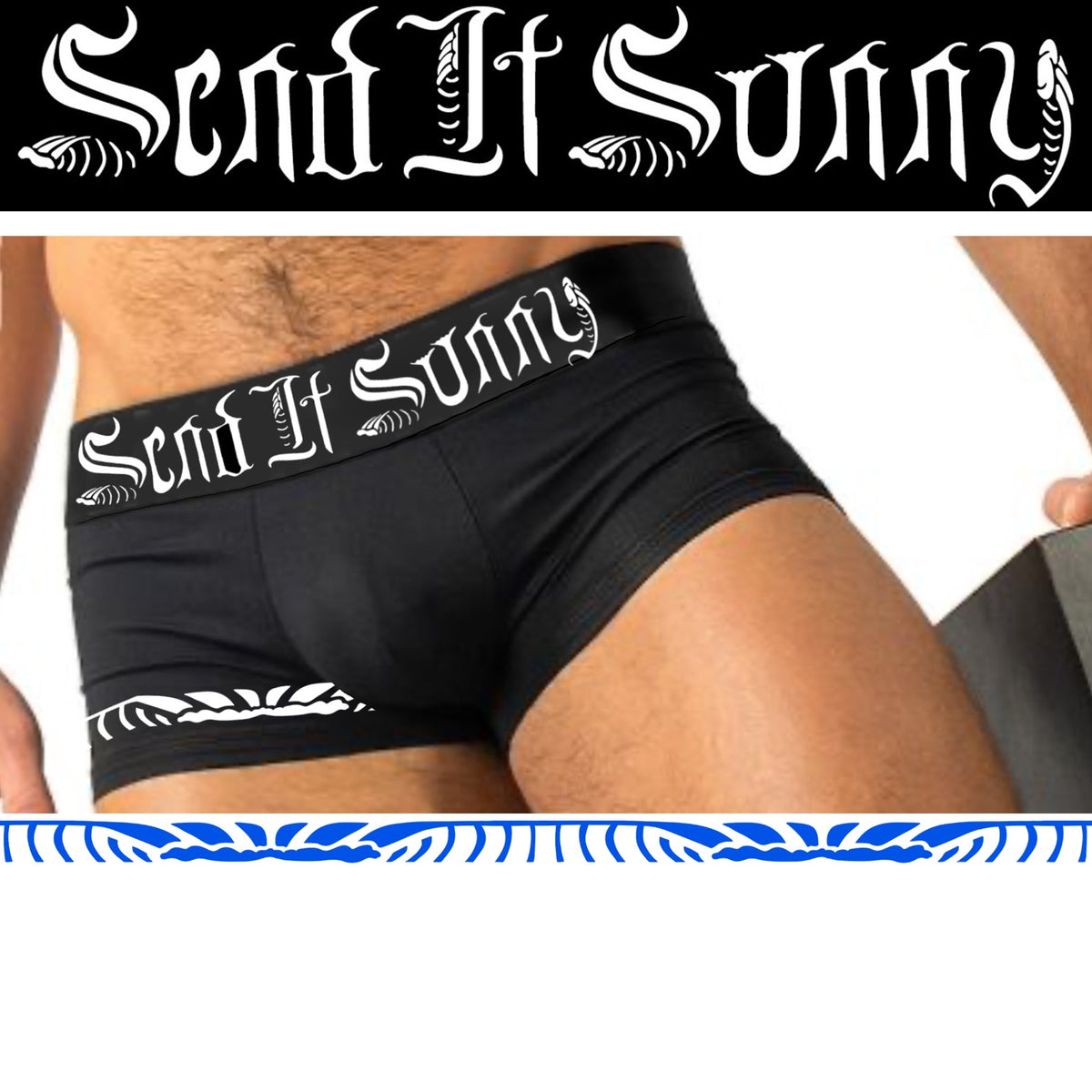 Send It Sunny Boxer Briefs design mockup