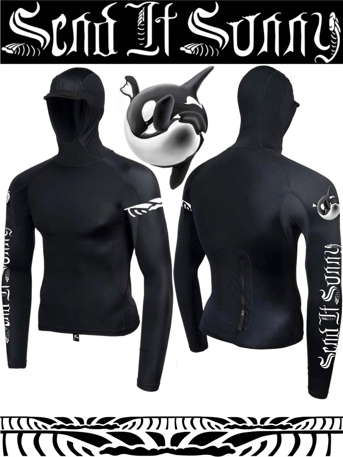 Orca Hooded Surf Top design mockup