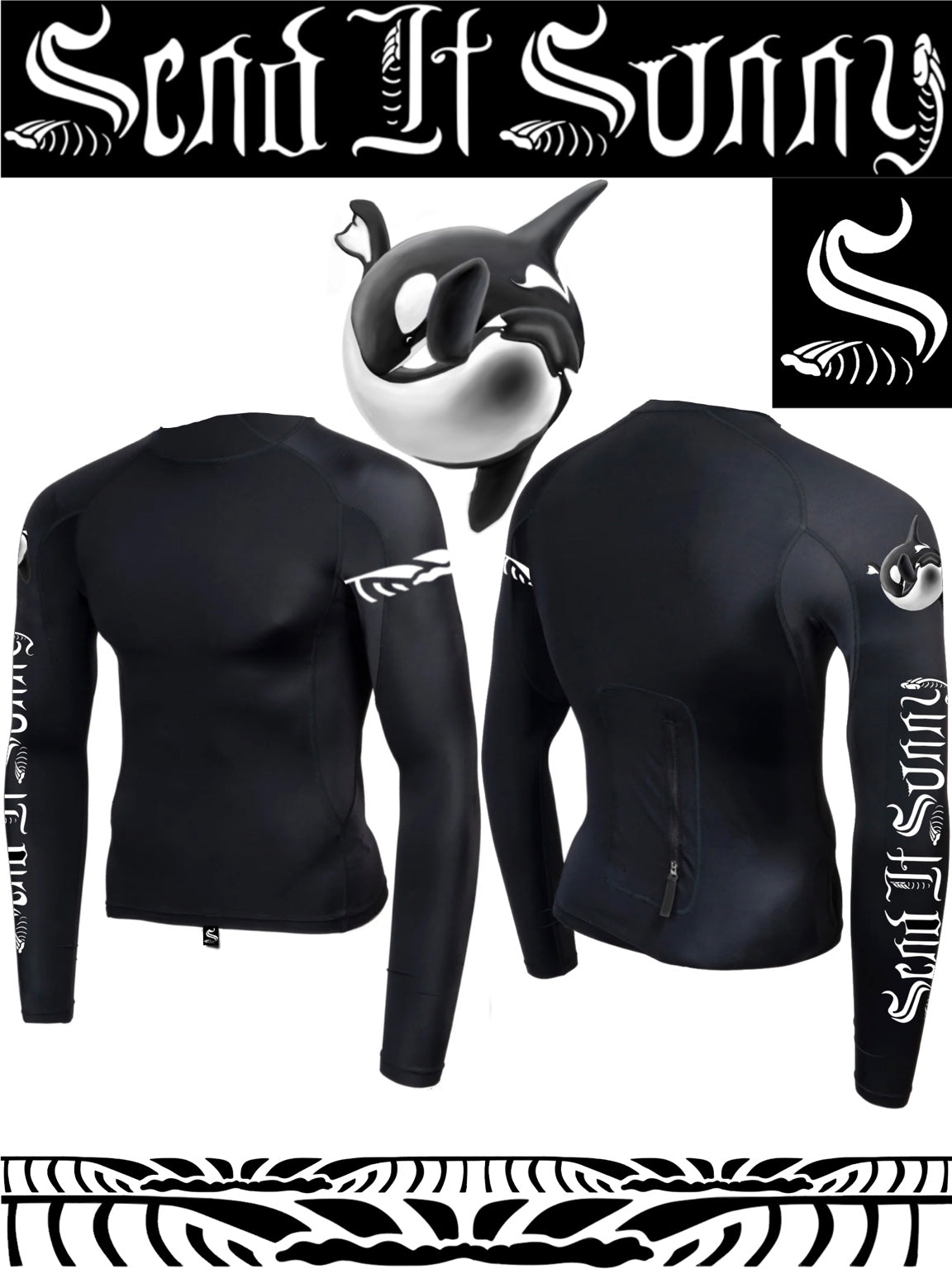 Orca Long-Sleeve Surf Top design mockup
