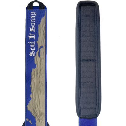 ORIGINAL WAX COMB SPUR SURF LEASH - GNAR ASSIST BIG WAVE 8MM CORD - LIMITED EDITION BLACK/BLUE/GOLD