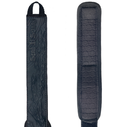 ORIGINAL WAX COMB SPUR SURF LEASH - GNAR ASSIST BIG WAVE 8MM CORD - ALL BLACK